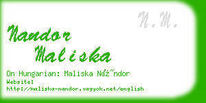 nandor maliska business card